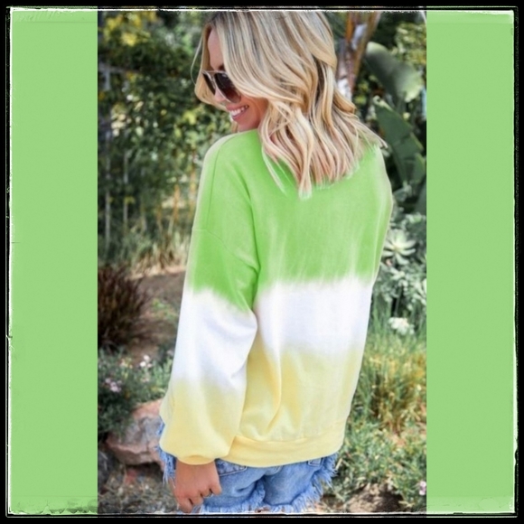 COPY - Tie-Dye Lime Green Sm&Md Long-Sleeve T-Shirt - Picture 3 of 4